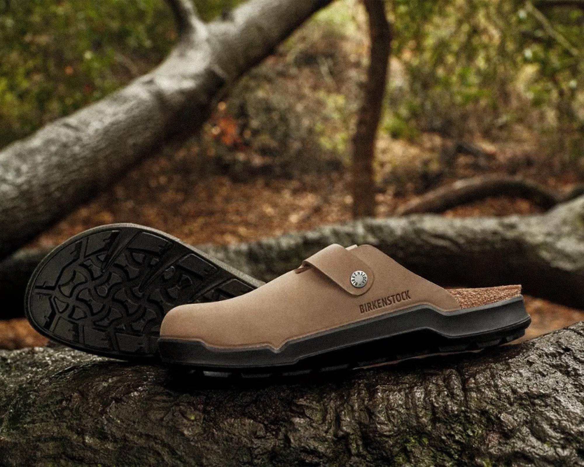 Birkenstock Boston Crosstown sandals outdoors