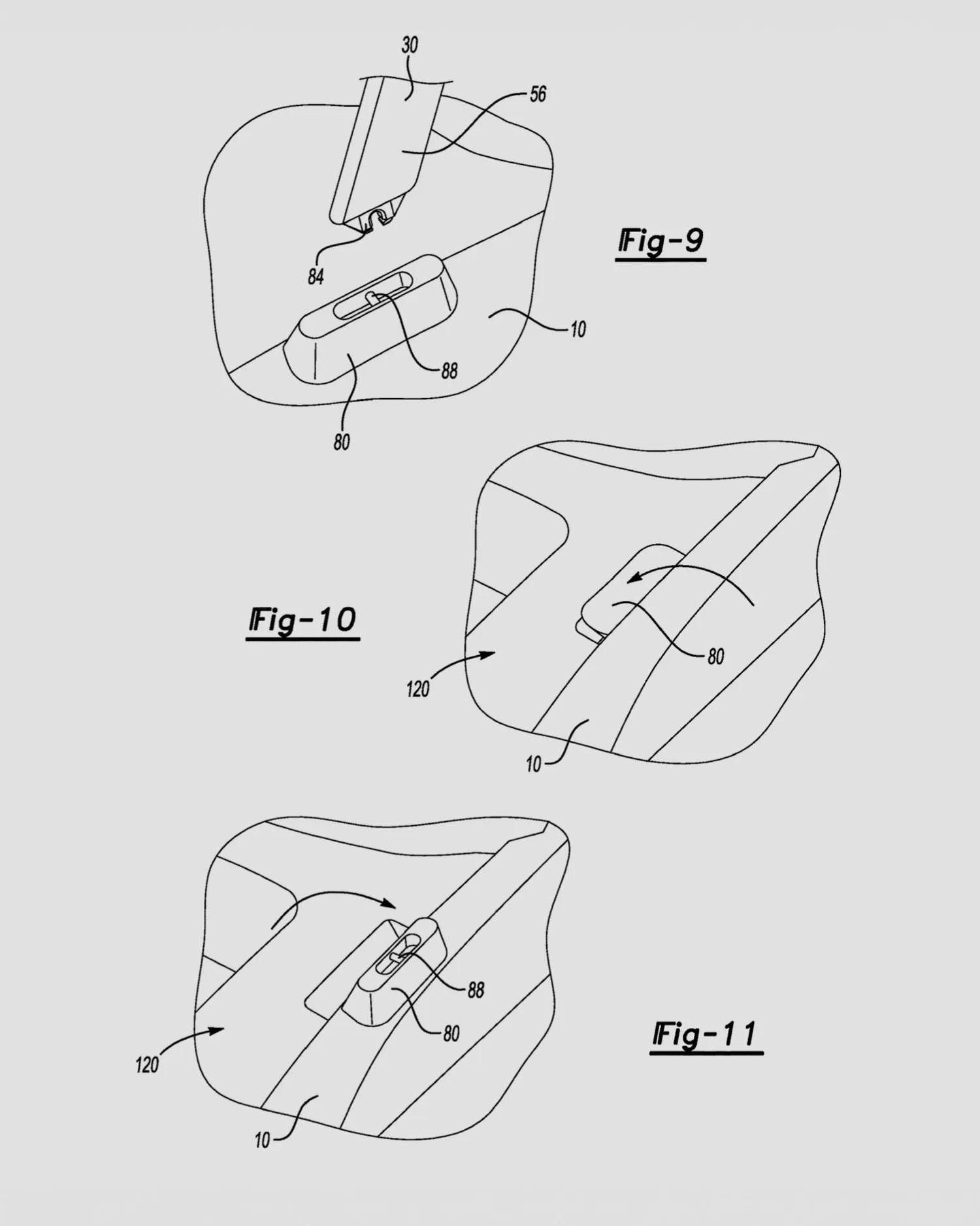 a patent drawing of a pickup truck rooftop tent design showing the strut suppports