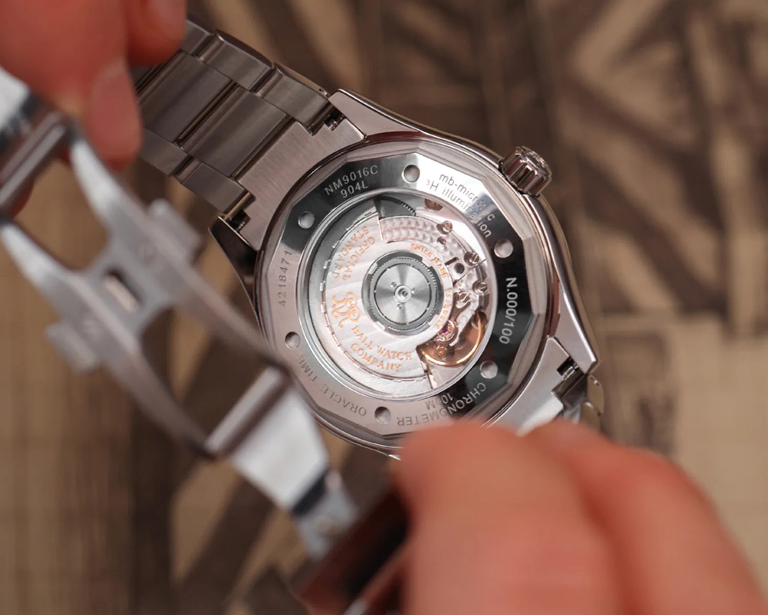 the caseback of a ball watch