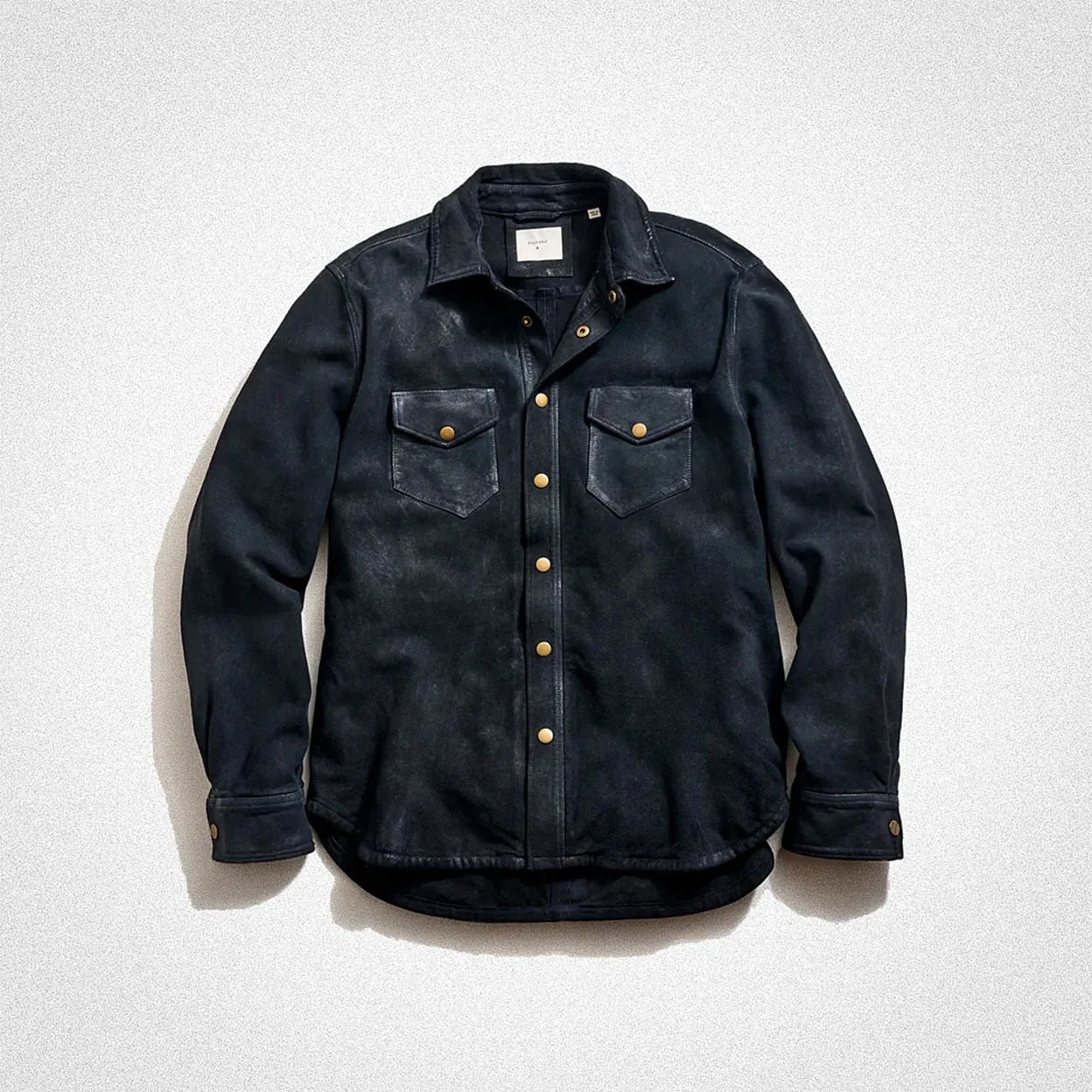 a blue suede work shirt