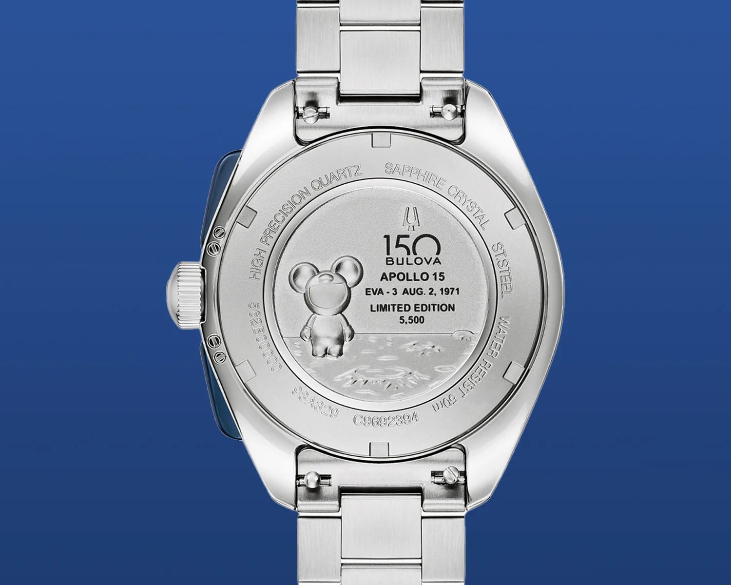 the caseback of a bulova watch