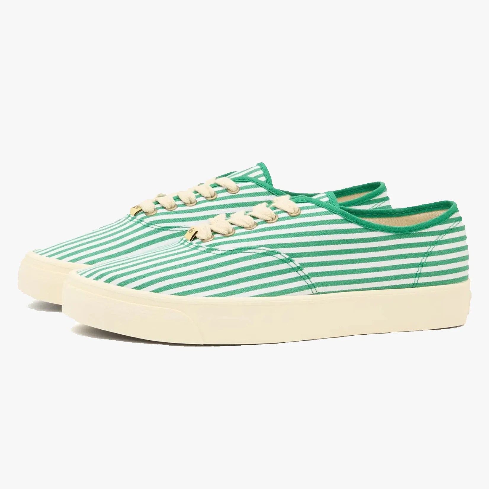 a pair of green sneakers