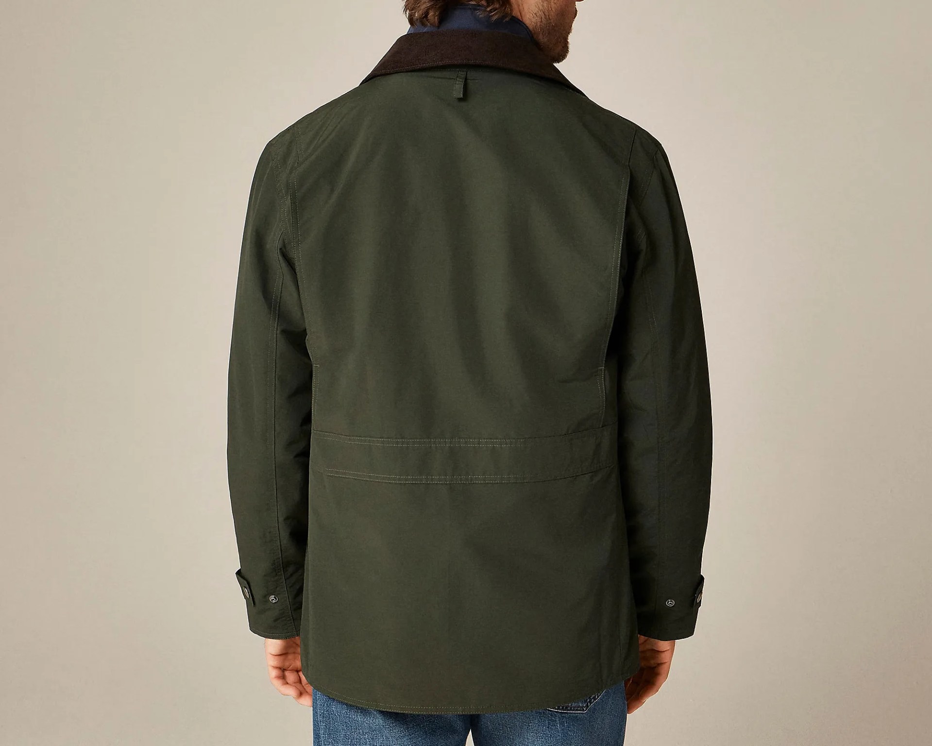 the back of a man wearing a J.Crew barn jacket
