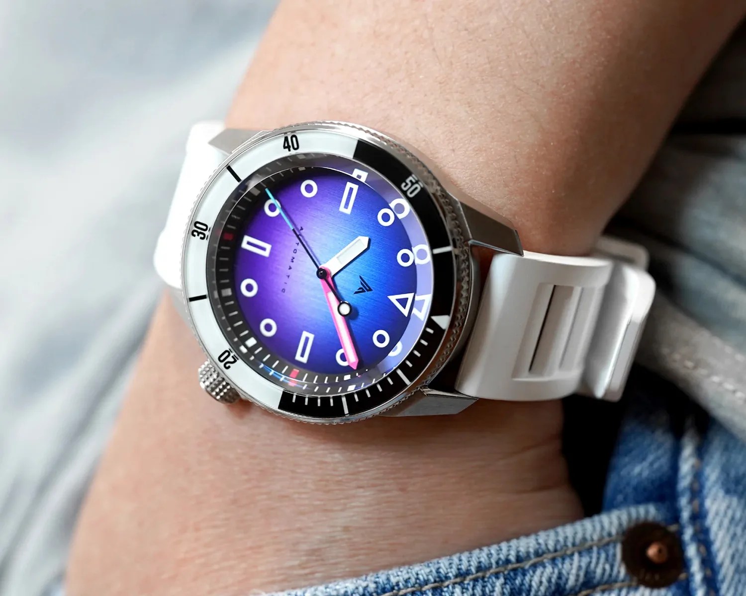 a namica dive watch on a persons wrist