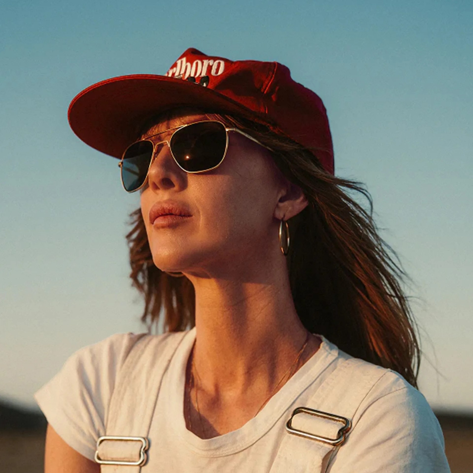 a woman wearing randolph engineering sunglasses