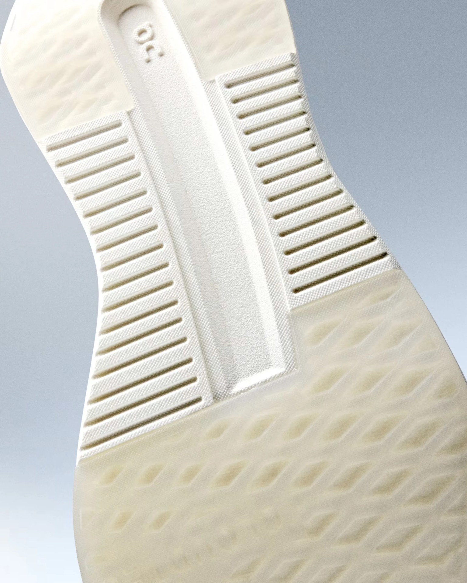 close-up of running shoe outsole and plate