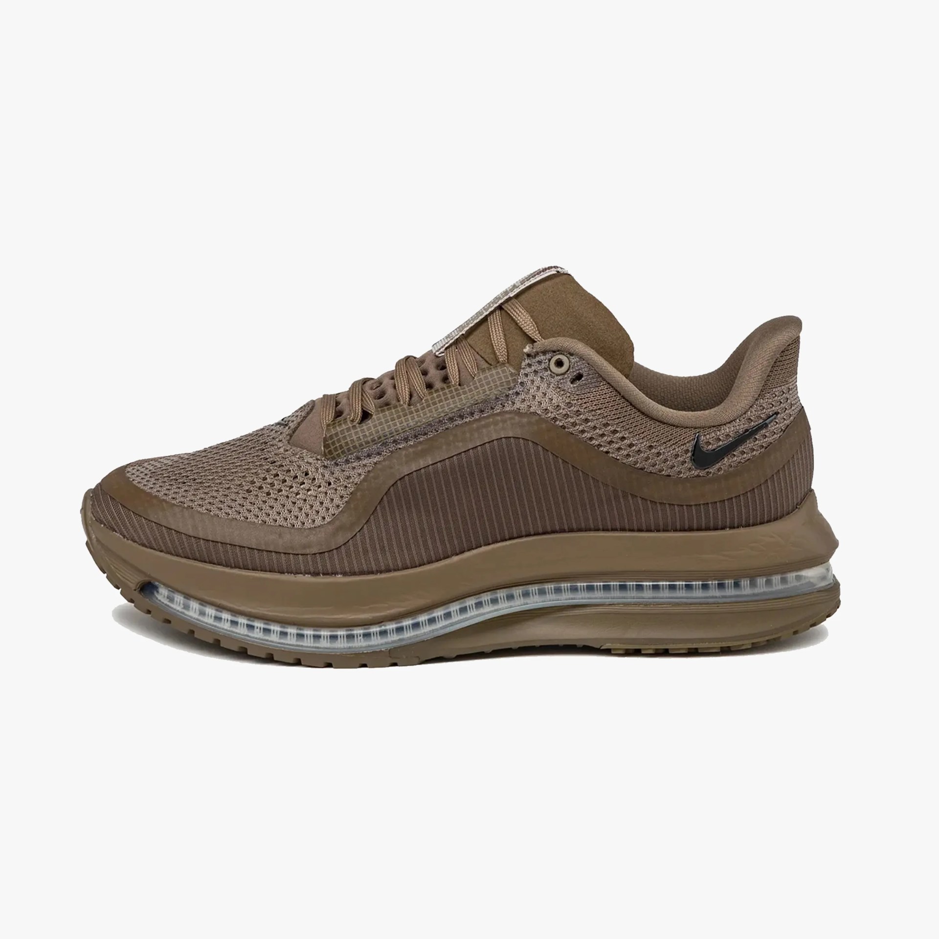 Brown Nike Air Max sneaker with mesh upper and visible air sole unit.