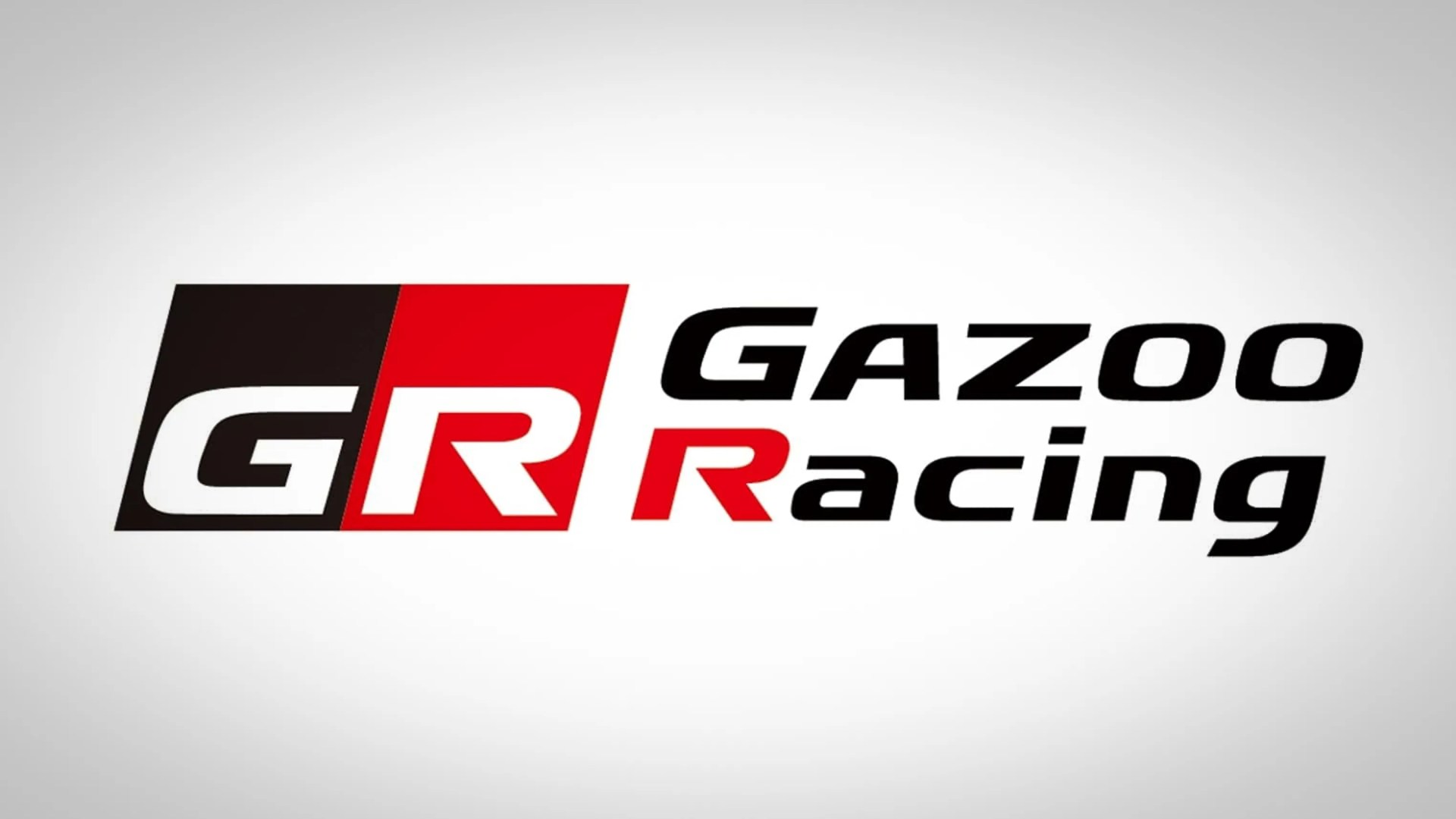 Black and red "GR" blocks next to black and red text reading "GAZOO Racing" on a white background.