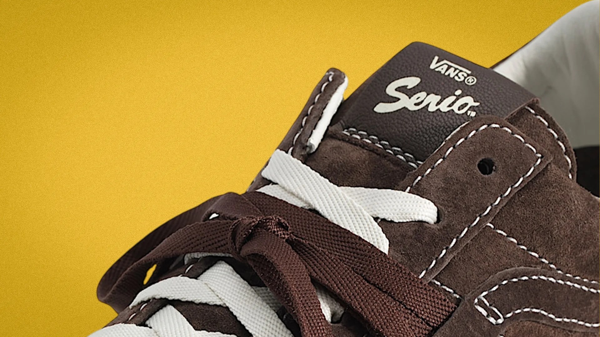 Brown N White Kids Sneakers with Brown Laces main image 1