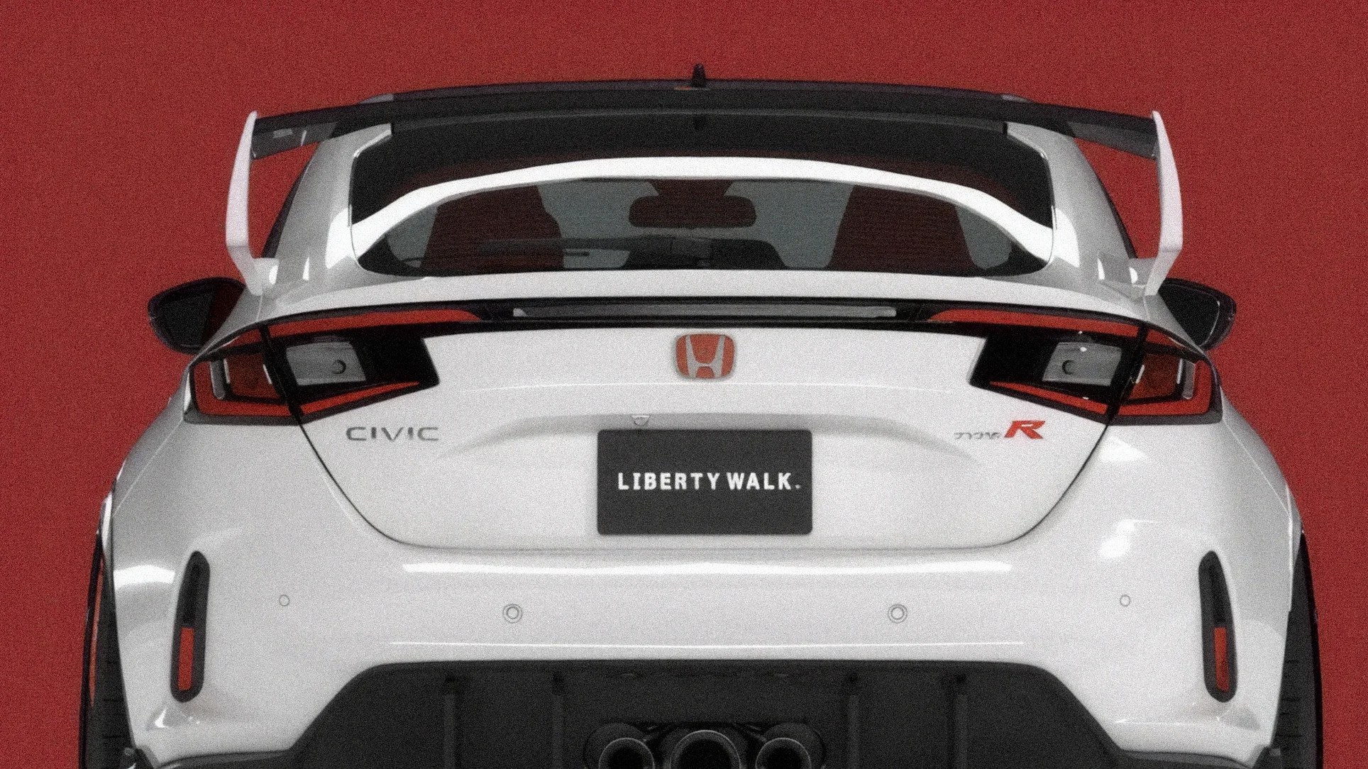 rear end of white honda civic type r hatchback