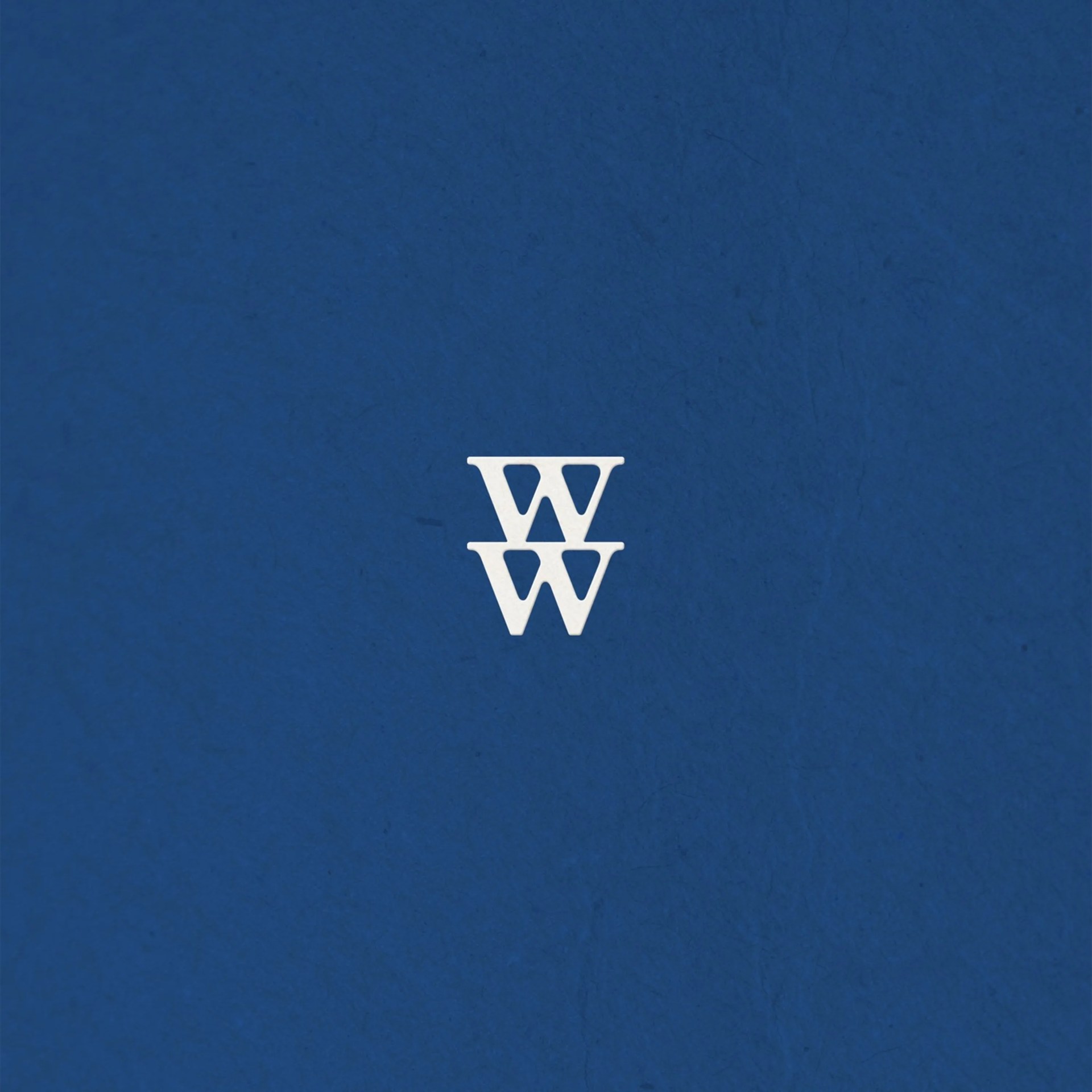 White double stacked "W" logo centered on a textured dark blue background.