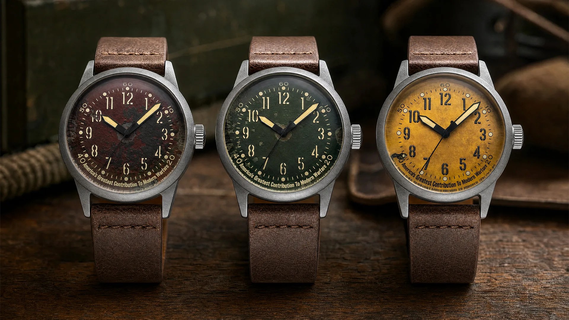 This Watch Dial Is Cut From the Hood of a Real WWII Vehicle