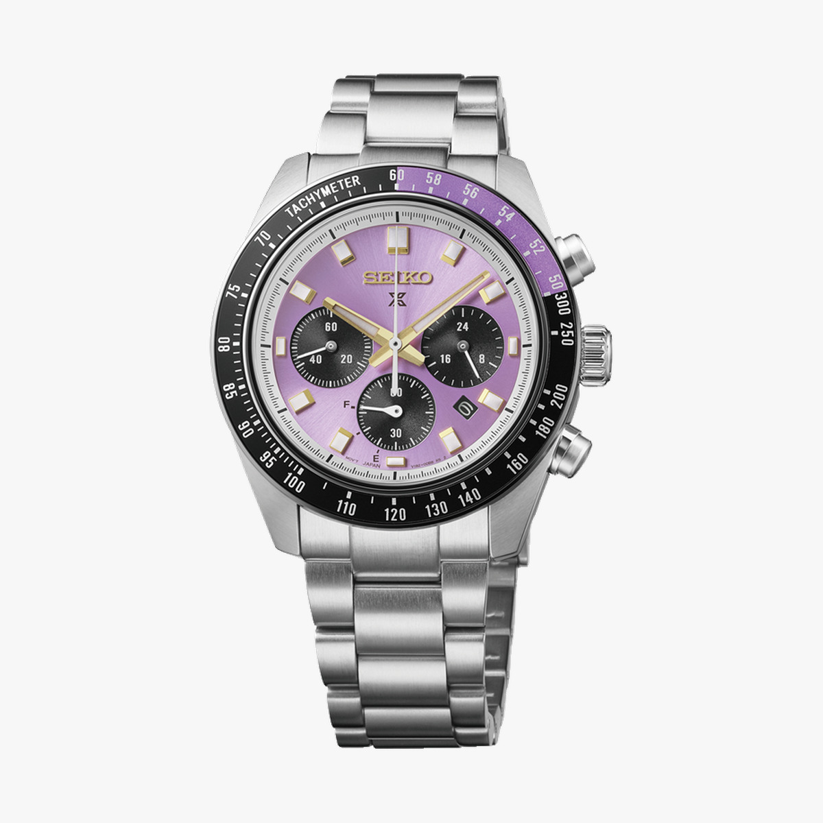 Mor kadranlı, kronograf Seiko Prospex Speedtimer Edo Purple saat
