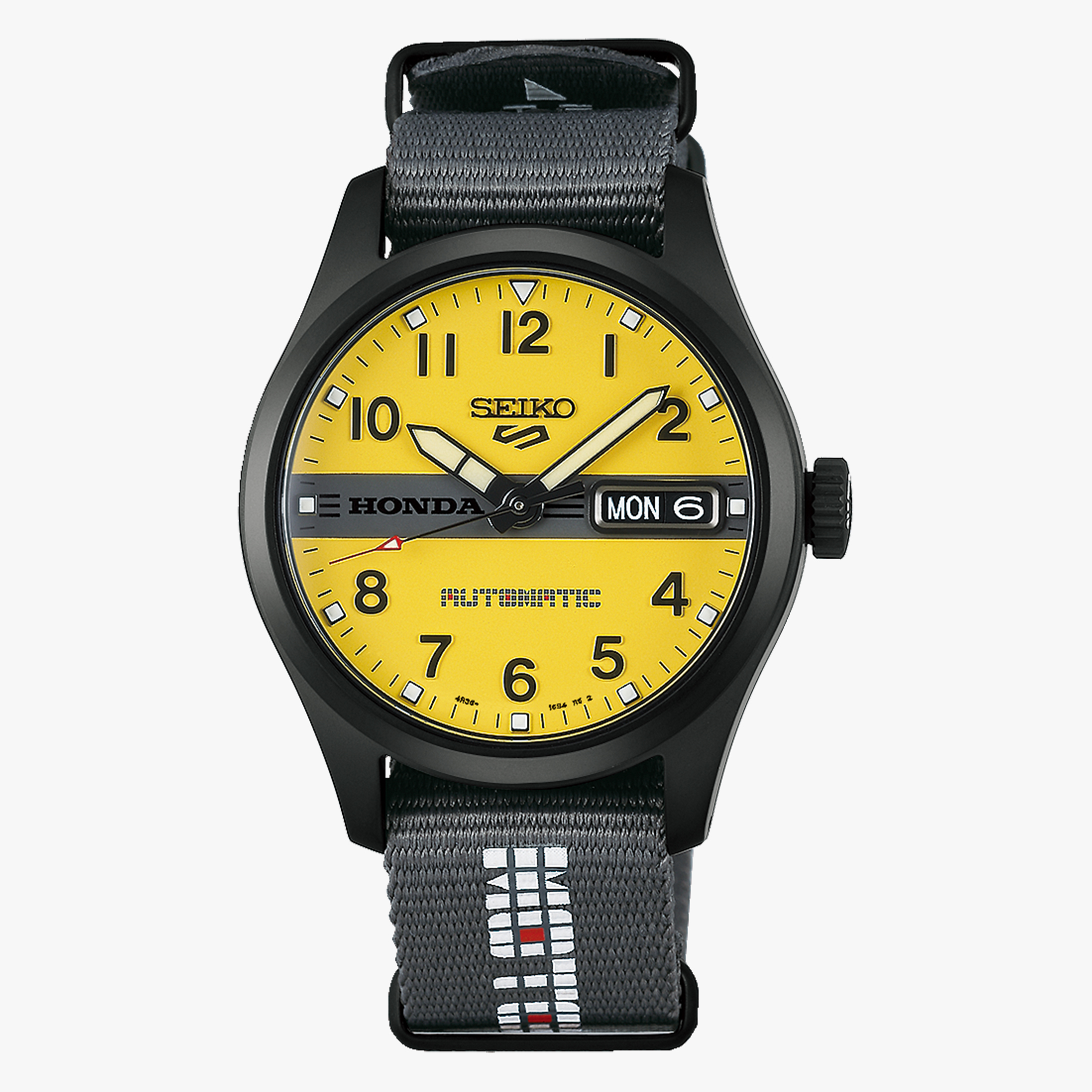 Sarı kadranlı Seiko 5 Sports Honda Motocompo limitli saat